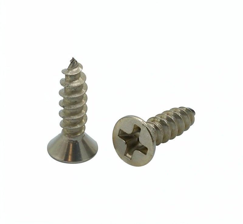 BCP Fasteners 100 Qty #6 x 1/2" Flat Head 304 Stainless Phillips Head Wood Screws (BCP16) - Image 1