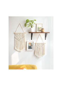 Antikiano Small Macrame 2 Pieces Wall Hanging & Wall Decor.New Bohemian Style 43x25 cm  - Image 4