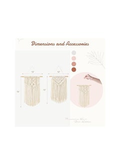 Antikiano Small Macrame 2 Pieces Wall Hanging & Wall Decor.New Bohemian Style 43x25 cm  - Image 5