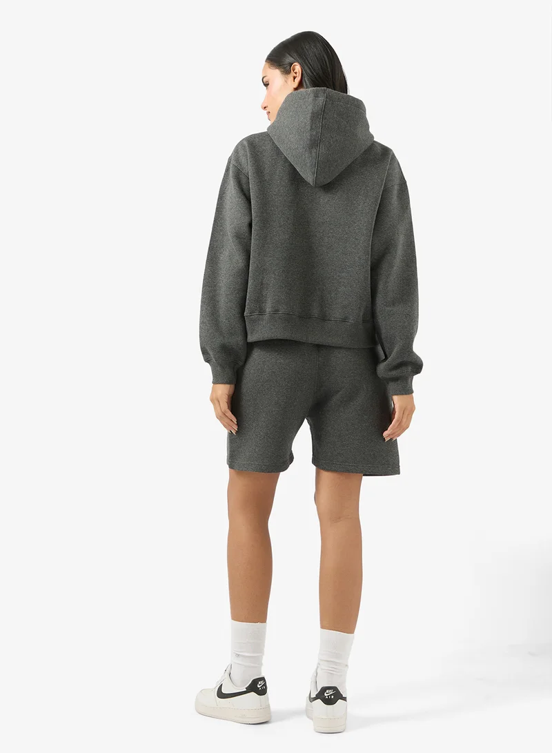 جينجر بيسيكس طقم سويت شيرت وبنطلون قصير بياقة دائرية من الفليس