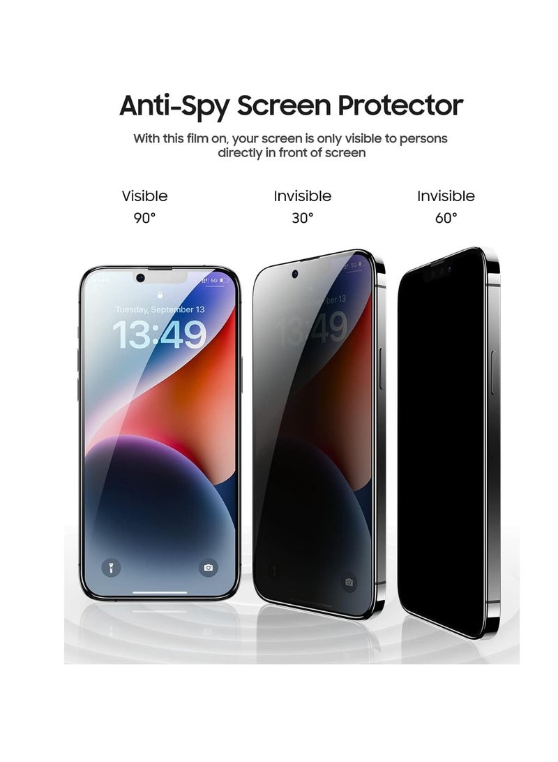واقي شاشة زجاجي للخصوصية لهاتف iPhone 13 / iPhone 13 Pro / iPhone 14 من الزجاج المقوى - Image 2
