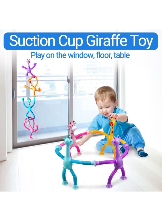 ARGT Telescopic Suction Cup Giraffe Toy, Pop Tubes Baby Toys Fine Motor Skills & Creative Learning, Toddler Sensory Party Favors Gifts, Autism Fidget Toy for Autistic Children, 4 Pack - Image 5