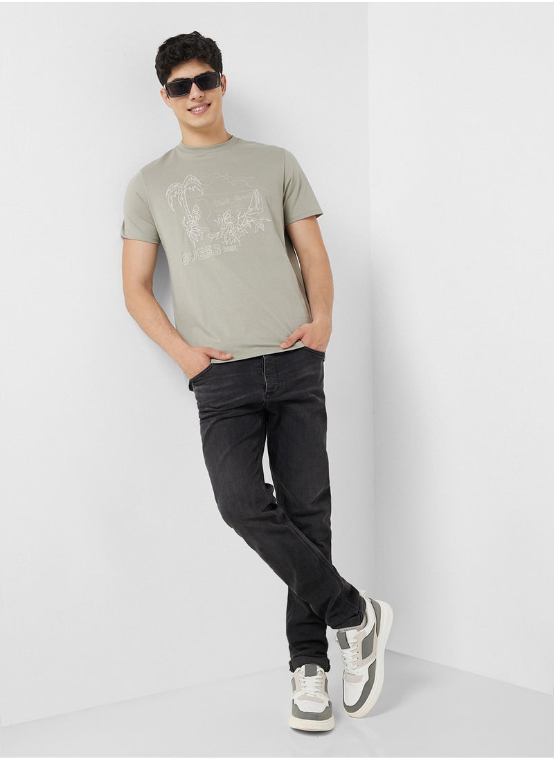 GUESS West Coast Palm Crew Neck T-Shirt  - Image 4