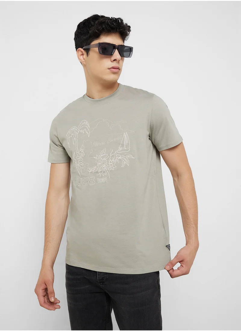 جس West Coast Palm Crew Neck T-Shirt