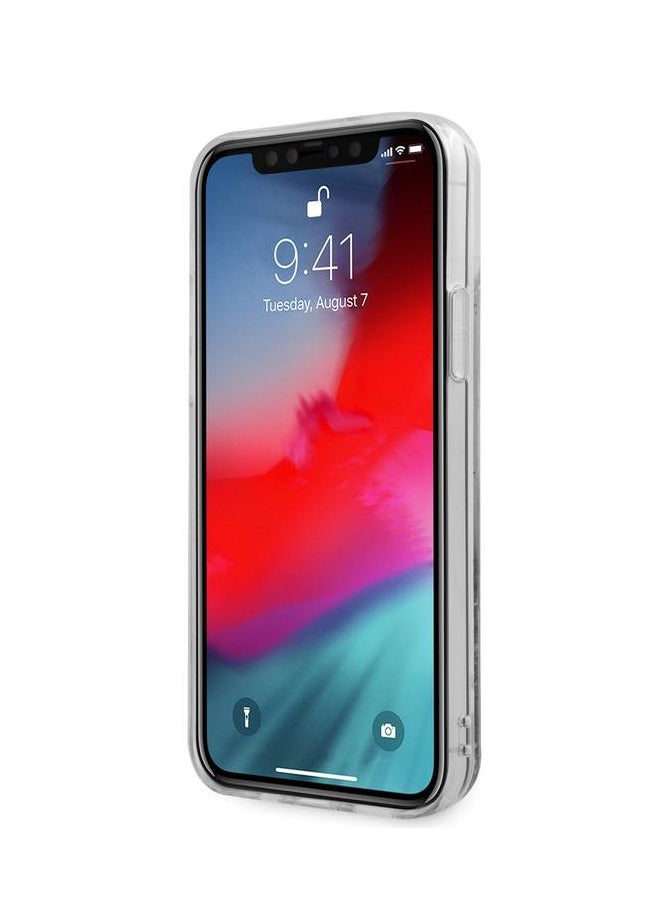 GUESS iPhone 12 / 12 Pro Case 6.1inch Liquid Glitter 4G Pattern Pink Background Phone Back Cover / Drop Protection / Officially Licensed - Iridescent - Image 3