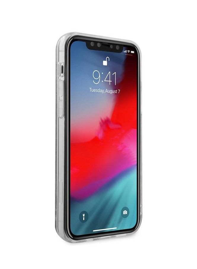 GUESS iPhone 12 / 12 Pro Case 6.1inch Liquid Glitter 4G Pattern Pink Background Phone Back Cover / Drop Protection / Officially Licensed - Iridescent - Image 5