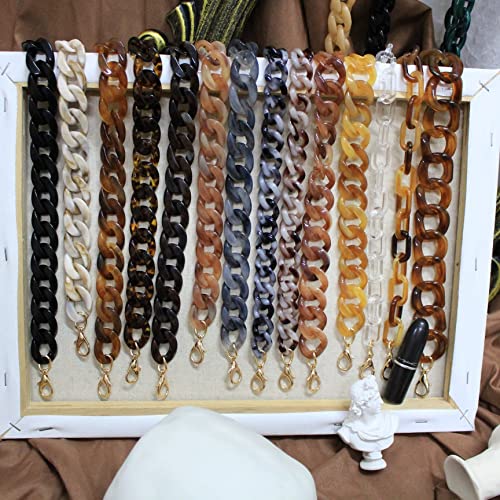 AUMEY Acrylic Chain For Purse handbag Replacement Strap Decorative Chain (SZL03-Beige) - Image 4