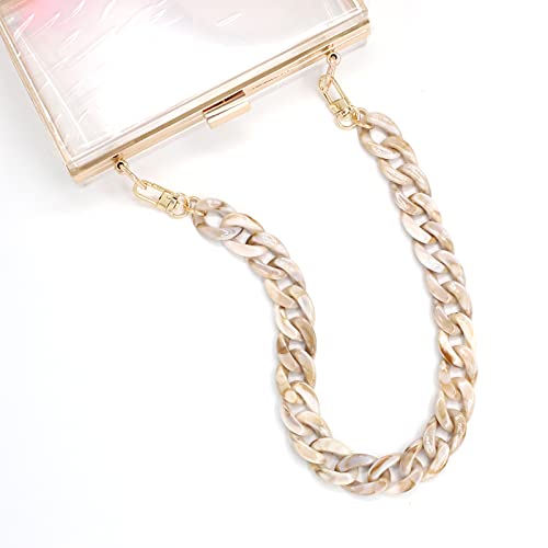AUMEY Acrylic Chain For Purse handbag Replacement Strap Decorative Chain (SZL03-Beige) - Image 3