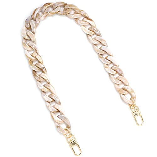 AUMEY Acrylic Chain For Purse handbag Replacement Strap Decorative Chain (SZL03-Beige) - Image 1