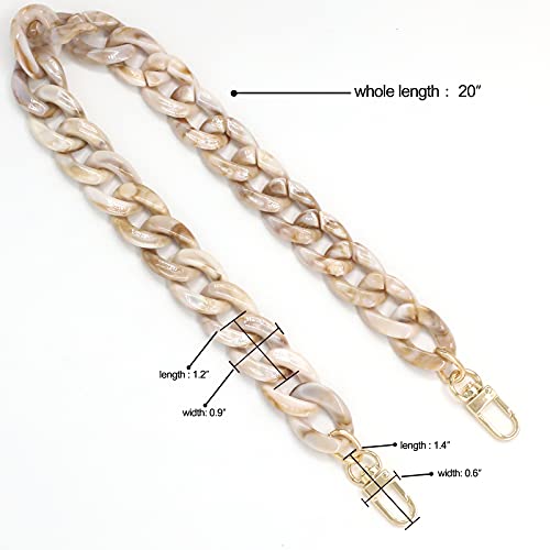 AUMEY Acrylic Chain For Purse handbag Replacement Strap Decorative Chain (SZL03-Beige) - Image 2