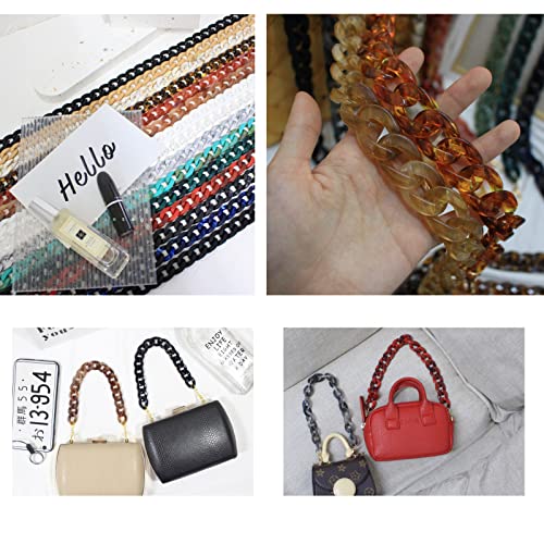 AUMEY Acrylic Chain For Purse handbag Replacement Strap Decorative Chain (SZL03-Beige) - Image 5