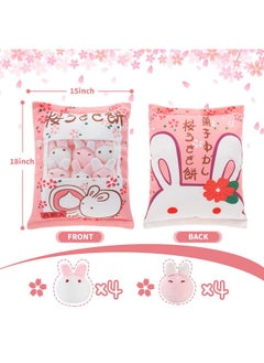 Civaner Cute Plush Pillow Kawaii Room Decor Throw Pillow Removable Stuffed Animal Toys Fluffy Cherry Bunnies Cats Kittens Dog Dinosaur Creative Gifts For Teens Girls Kids (Pink Bunny)  - Image 3