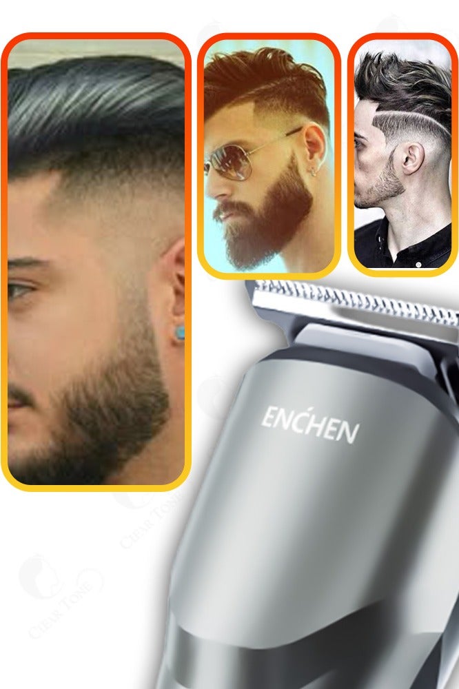 إنشن ماكينة حلاقة الشعر والجسم الاحترافية بيردو ٢ القابلة لإعادة الشحن بمحرك قوي | بطارية ليثيوم طويلة الأمد | قفل سفر | شحن ٥ فولت من النوع C وشفرة قص دقيقة للعناية الشخصية للرجال - Image 3