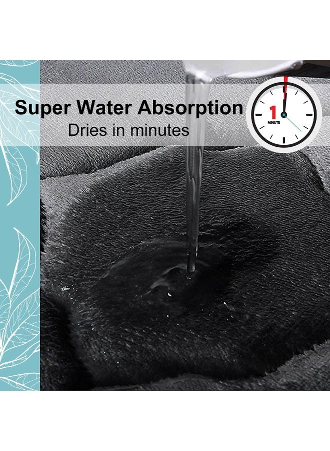 إتش كيو جيمنغ سجادة حمام، سجادة أرضية ناعمة، سجاد حمام فائق الامتصاص، غير قابل للانزلاق، مريح، قابل للغسل في الغسالة، سجادة حمام لأرضية الحمام، حوض الاستحمام، الدش، رمادي 40*60 سم - Image 5