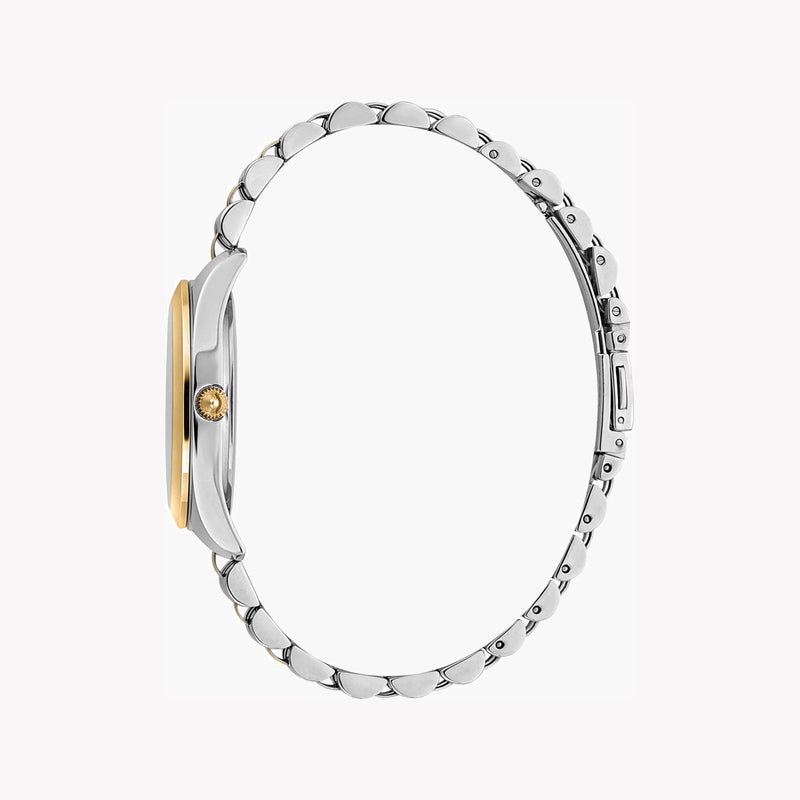 جاست كافالي ساعة نسائية من جاست كافاللي بهيكل من الفولاذ المقاوم للصدأ باللونين الفضي واللون الذهبي وسوار من الفولاذ المقاوم للصدأ باللونين الفضي واللون الذهبي. - Image 2