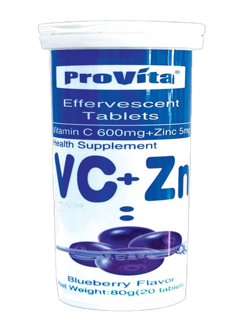 ProVita Vitamin C + Zinc Eff Tab 20'S 