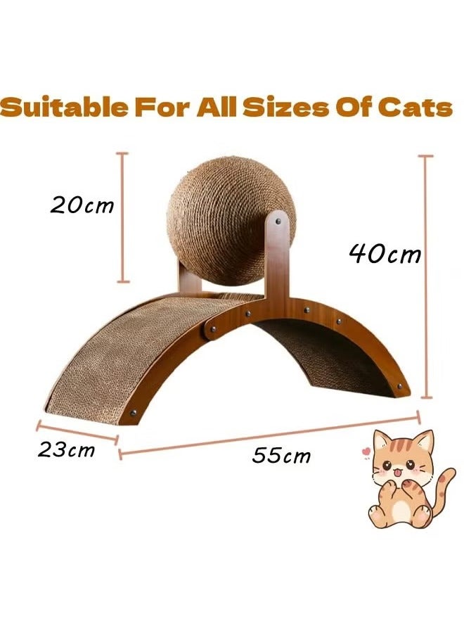 Cat Scratching Ball Cats Scratcher Natural Sisal Cat Scratching Board with Ball Cat Scratcher  Double-Sided Cat Scratching Post Grinding Paws Toys Cats Scratcher Large Scratch Pad for Cats Durable Cardboard Cat Scratcher Kitten Scratcher Pad - Image 2