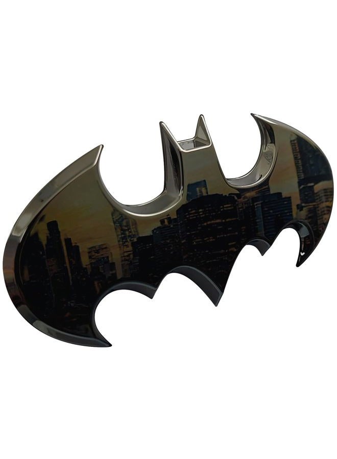 Fan Emblems Batman Car Badge Black Chrome Batwing Logo 3D Automotive Sticker Decal Flexes to Fully Adhere to Most Smooth Surfaces - Vehicles Laptops Windows Almost Anything - Image 1