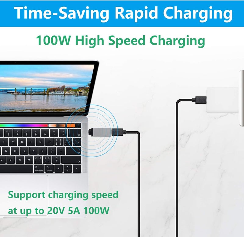 CERRXIAN 100W PD USB Type C Female Input to DC 74mm x 50mm 74x06 Power Charging Adapter for D830 D820 D630 D620 D610 D520 E4310 E4300 E5400100w7406Da Silver Grey - Image 3