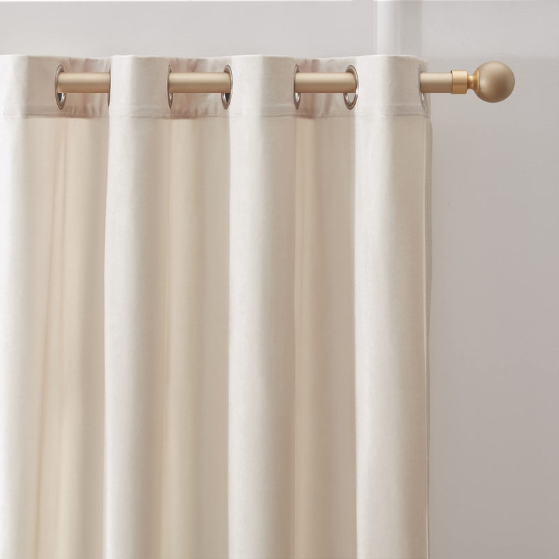 BULBUL Cream Curtains 84 inch Length- Set of 2 Living Room Ivory Velvet Blackout Window Drapes Curtains Thermal Insulated Room Darkening Decor Grommet Curtains for Bedroom Set of 2 Panels - Image 2