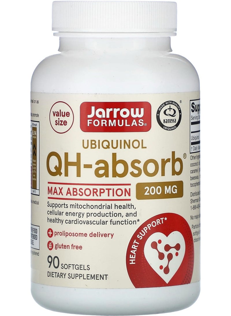 jarrow formulas Ubiquinol, QH-Absorb, Max Absorption, 200 mg, 90 Softgels