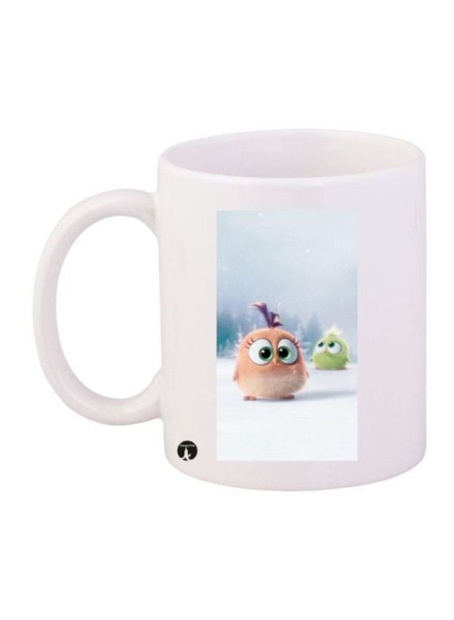 RYN Birds Printed Coffee Mug White/Pink/Green