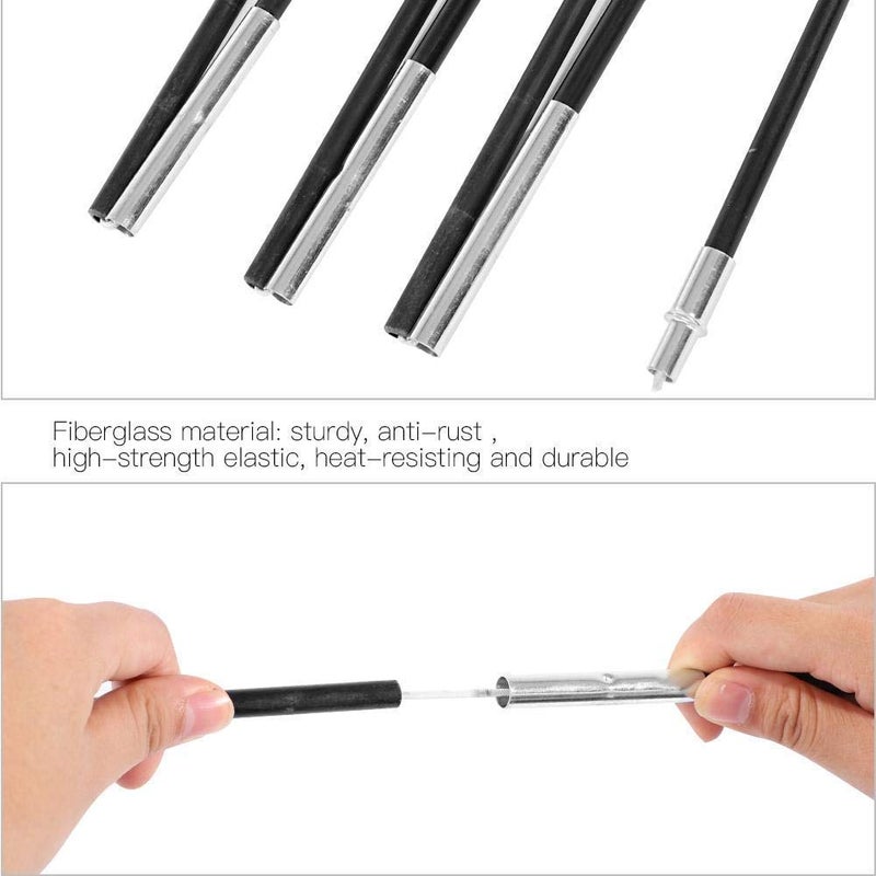 Inditradition Replacement Tent Pole Sticks for 6 Person Capacity Tents, Fiberglass Make (Black, 1 Pair, 8+8 Sticks, 170 Inches) - Image 4