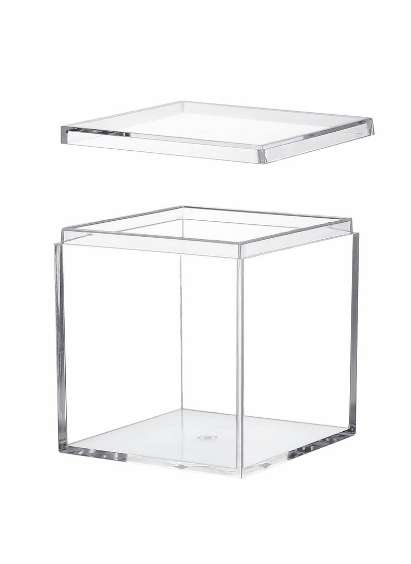Generic - Clear Acrylic Plastic Square Cube,4 Pack Small Plastic square cube containers with Lid Storage Box 2.2x2.2x2.2Inch/55X55X55mm for Candy Pill and Tiny Jewelry - Image 1