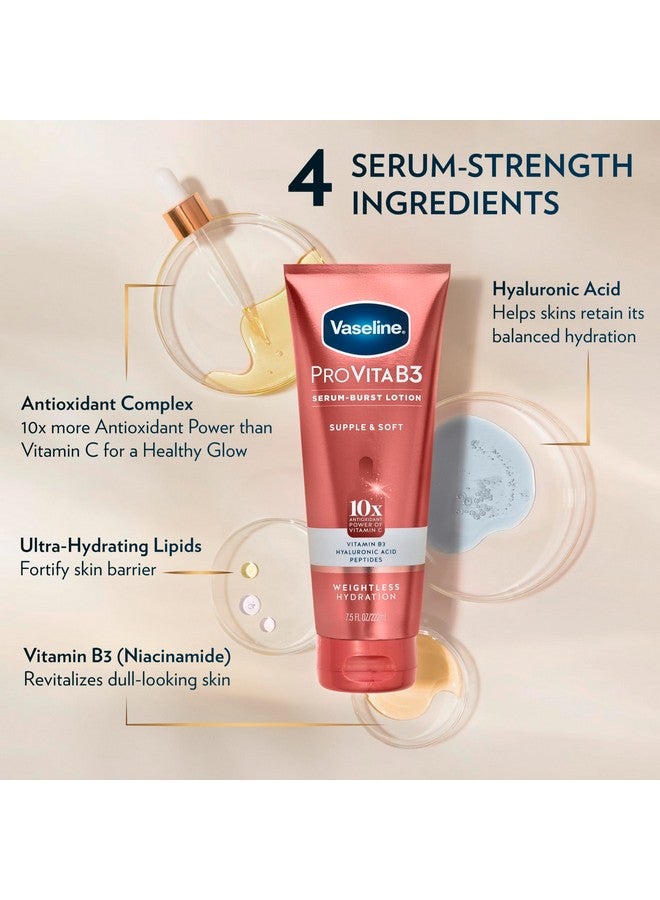 فازلين لوشن فازلين برو فيتا بي 3 سيروم بيرست، مرطب ومنعم للبشرة، خفيف الوزن، قوة مضادة للأكسدة 10 أضعاف قوة فيتامين سي مع فيتامين بي 3 وحمض الهيالورونيك والببتيدات، 7.5 أونصة سائلة - Image 3