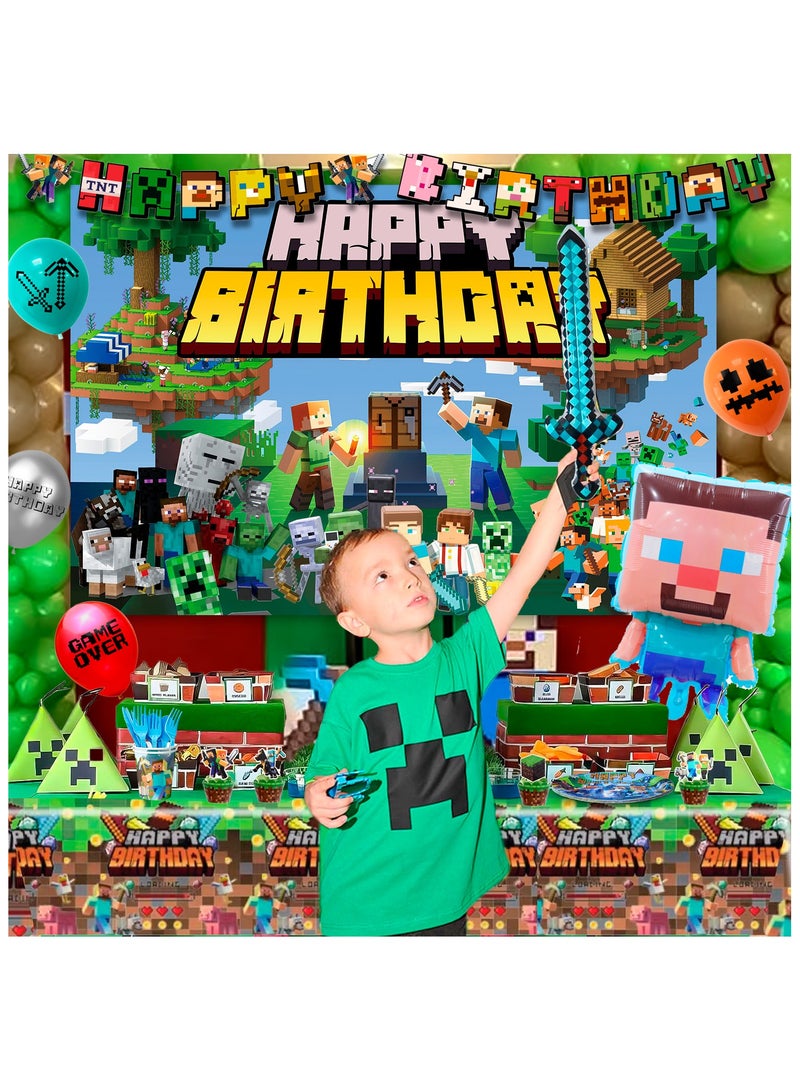 حفلة مثمرة لوازم حفلات أعياد الميلاد الكرتونية، 113 قطعة مجموعة أدوات مائدة زينة حفلات الكرتون - بالونات زينة أعياد الميلاد الكرتونية بالونات بالونات خلفية كرتونية أطباق كرتونية أكواب غطاء طاولة وغيرها من لوازم حفلات الكرتون - Image 2