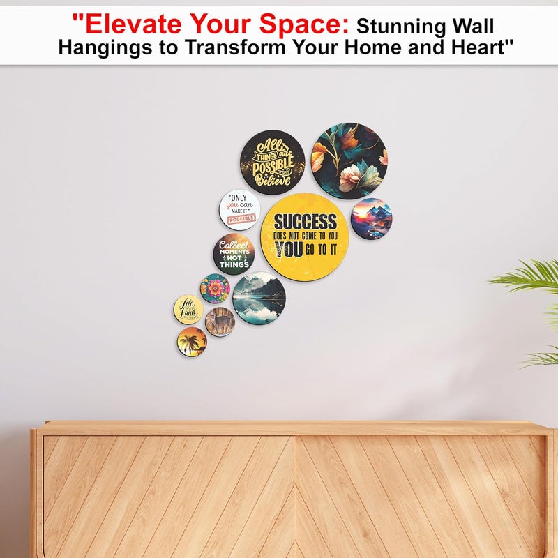 Twinster Wooden Wall Hanging for Home Decor Living Room Bedroom Office Motivational Art Patterns Wall Decor Pack of 11 Motivational quotes 6 - Image 3