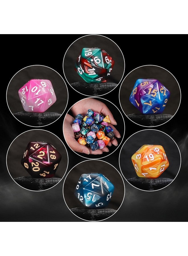 QMay DND Dice Sets - 6 X 7 Polyhedral Dice (42pcs) with 6 Drawstring Bags for Dungeons and Dragons, RPG, MTG,Role Playing Table Game - Image 2