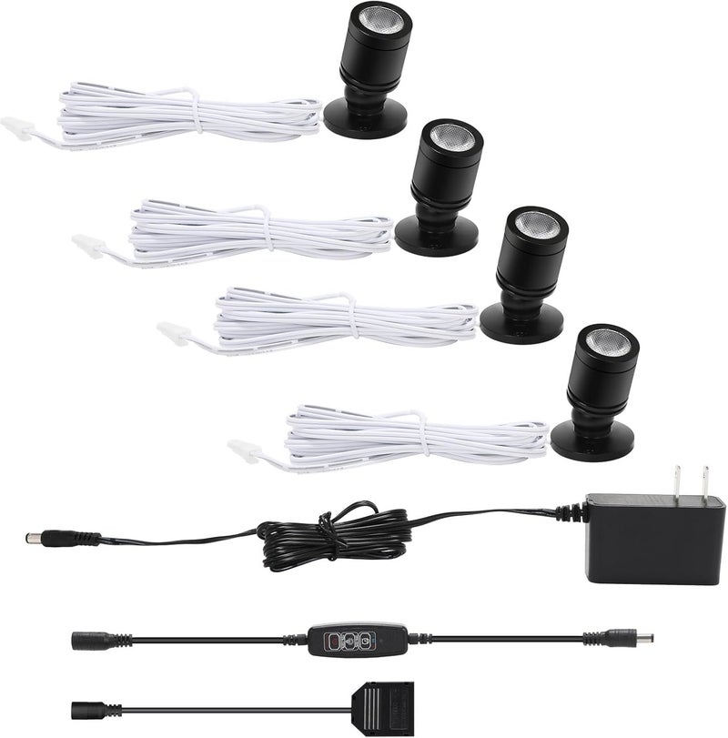 Taysing LED Spot Light Indoor Little Mini Spotlight Accent Lights for Display, Paintings, Pictures, Plants, Jewelry, Shelves, Cabinets, Posters, Showcase(Cold White 4 Pack Dimming&Timing) - Image 1