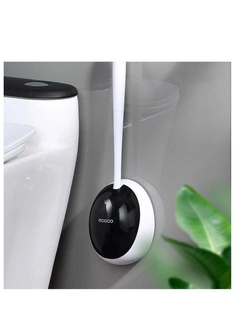 ecoco Wall-Mounted Toilet Brush and Holder – Modern Design with Automatic Open-Close Lid & Drain Platform | Compact, Hygienic Bathroom Cleaning Tool  - Image 1