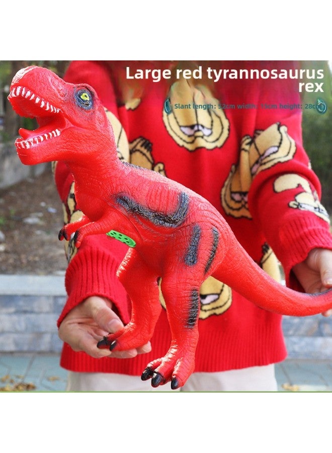 لعبة ديناصور مطاطية ناعمة محاكاة كبيرة جدًا صوت كهربائي تيرانوصور ريكس نموذج حيواني ألعاب أطفال بلاستيكية بالجملة-اللون: 【خسائر】 تيرانوصور ريكس أحمر 52 سم - Image 1