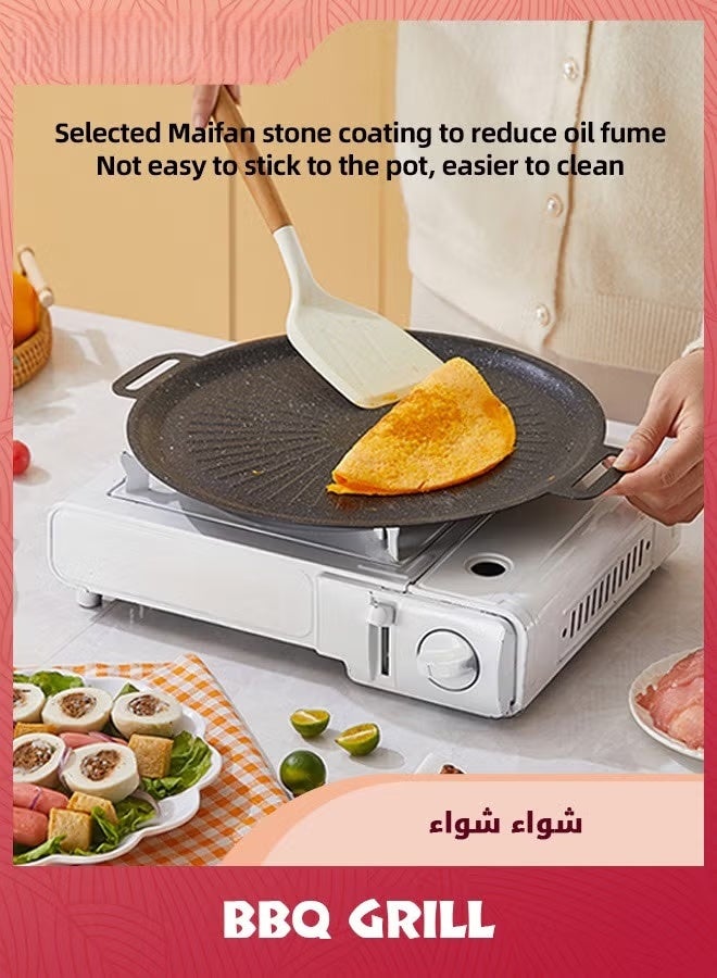 الشواء الشاوية,30 سم غير اللاصق الشواء الشاوية للقمم الموقد,جولة الشواء الداخلي الشواء,KBBQ Pan,تنظيف سهل,غسالة الصحون الفرن آمنة,, - Image 3