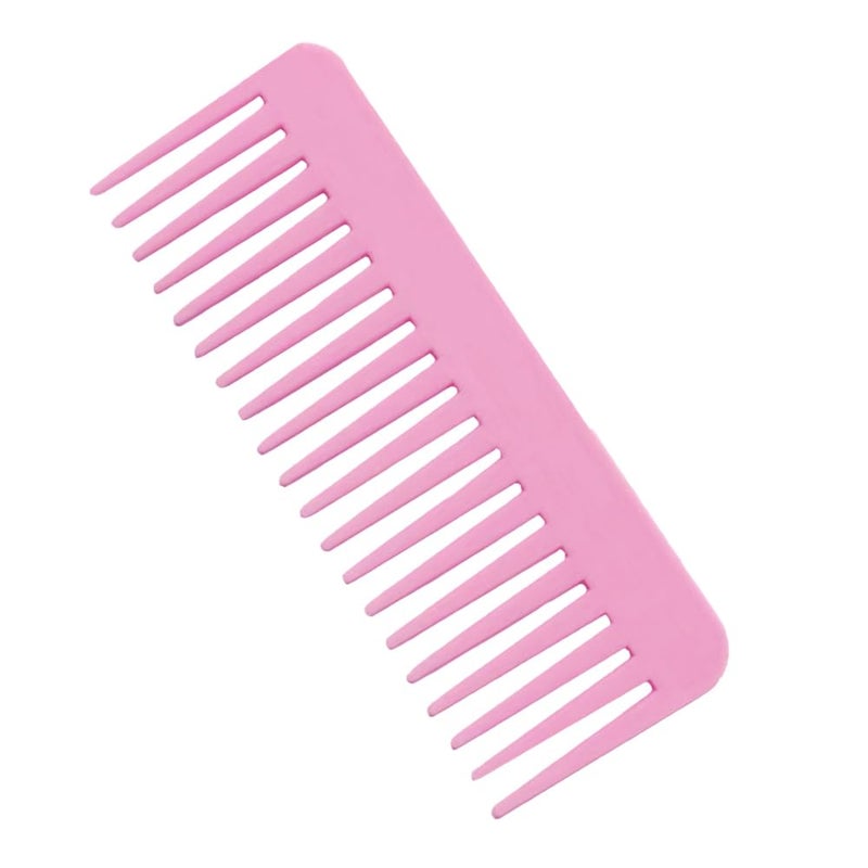 NuAngela Wide Tooth Hair Comb No Static Detangling Styling Comb For Thick Long Curly Hair No Handle Round Teeth Reduce Hair LossBreakages Shower Shampoo Detangler Comb For Women MenPINK