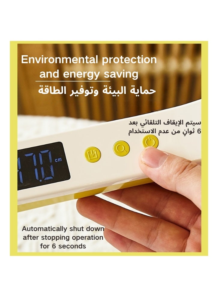 مقياس طول محمول بالموجات فوق الصوتية، أداة قياس الطول للبالغين والأطفال، أداة قياس الطول المحمولة مع شاشة عرض درجة الحرارة - Image 4