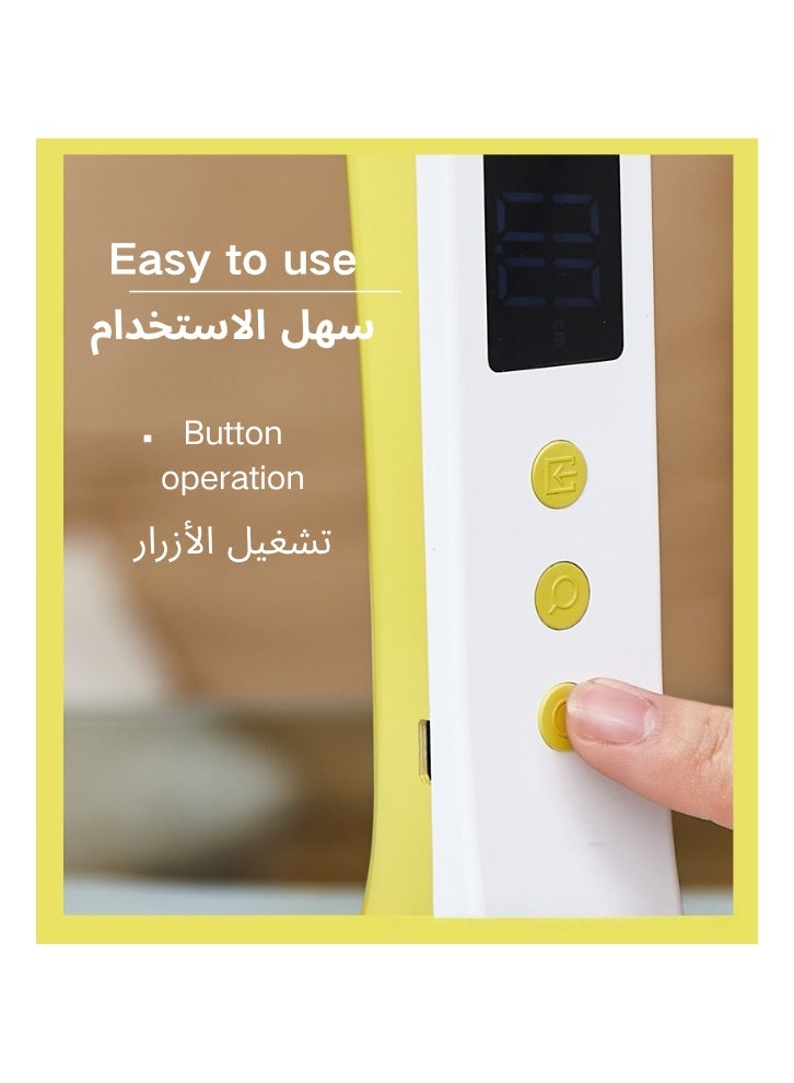 مقياس طول محمول بالموجات فوق الصوتية، أداة قياس الطول للبالغين والأطفال، أداة قياس الطول المحمولة مع شاشة عرض درجة الحرارة - Image 3