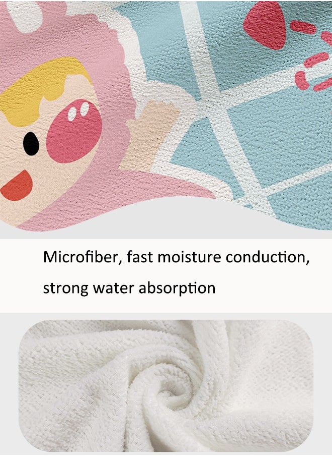 Aissiora Beach towels for children Absorbent beach towels Children's hooded cape bath towel Children's cartoon bath towels Super water absorption  - Image 3