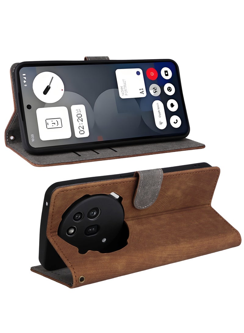 غطاء فليب لهاتف Nothing Phone 3a Pro مع حزام يد من جلد PU، حماية كاملة ضد الصدمات، محفظة فوليوم بتقنية RFID ضد السرقة - Image 2