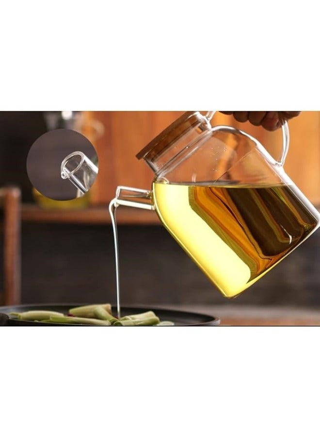 Halamodo 1L Glass Teapot with A Bamboo Lid, Heat Resistant Stove Safe, with Removable Filter Infuser, Suit for Loose Leaf and Blooming Tea Maker - Image 5
