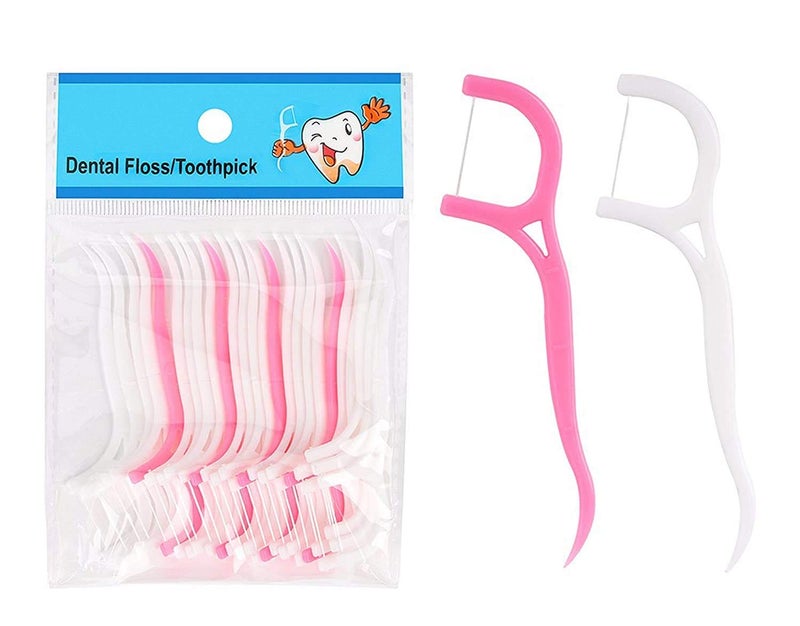 DWEASY Dental Floss Picks for Tooth Cleaning Fresh Dental Floss Toothpick Cleaners, Oral Care Teeth Flossing Thread Toothpicks Stick Set for Fresh and Healthy Gums (100pcs) (Pack of 1) - Image 1
