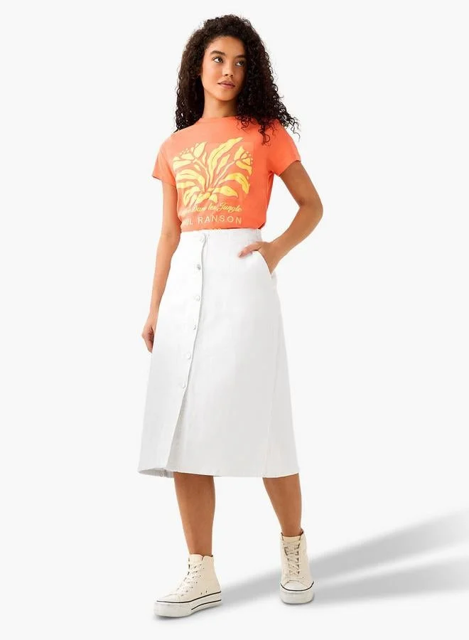 SP Characters  Cotton T-shirt with Paul Ranson Print for Women | Best Price UAE