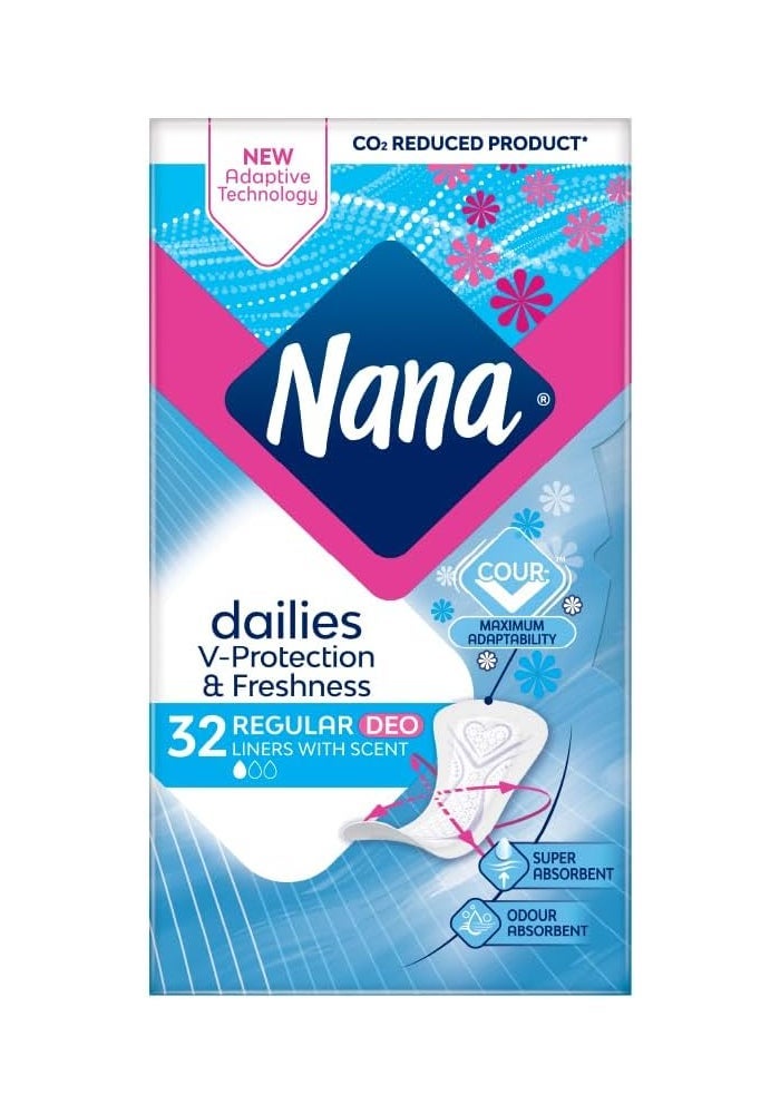 Nana فوط نانا اليومية، عادية، معطرة، عبوة من 32 - Image 1