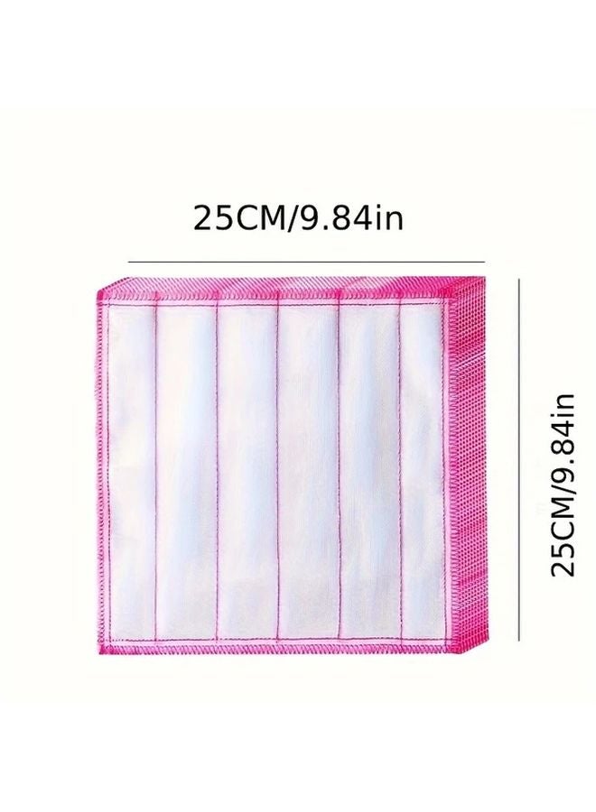 10 Pcs Ultra Absorbent Microfiber Dish Cloths Reusable Kitchen Towels Pink White Stripes - Image 3