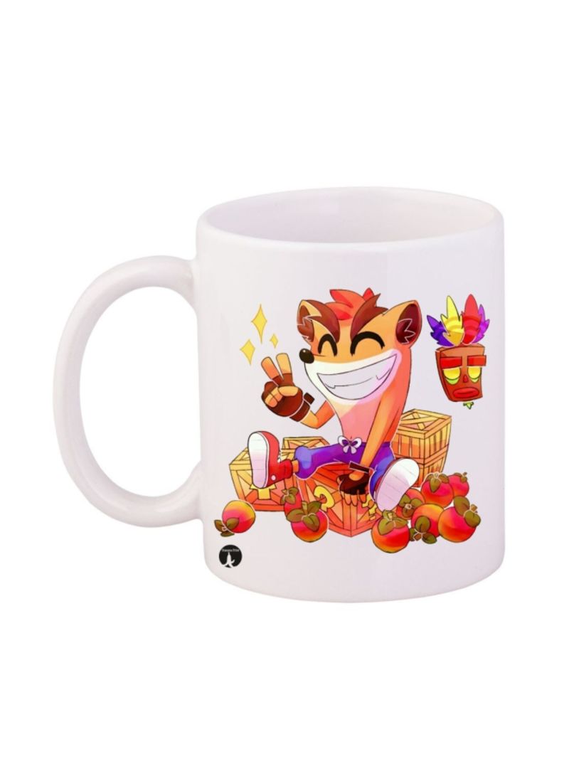 RKN Crash-The Video Game Printed Mug White/Yellow/Red 12ounce