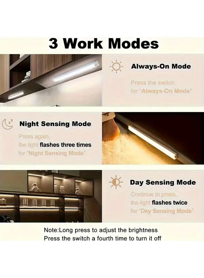 Motion Sensor Lights 7 Pieces White USB Rechargeable For Cabinets Wardrobes Stairs - Image 5