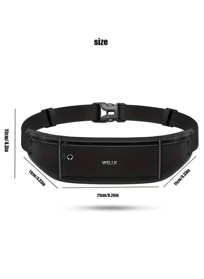 ZNARO Running Waist Pack for Phones - Ultra Thin & Invisible Fitness Belt with Zipper Pocket, Hands-Free Marathon Gear for Men/Women, Sweatproof Workout Fanny Pack - Image 2