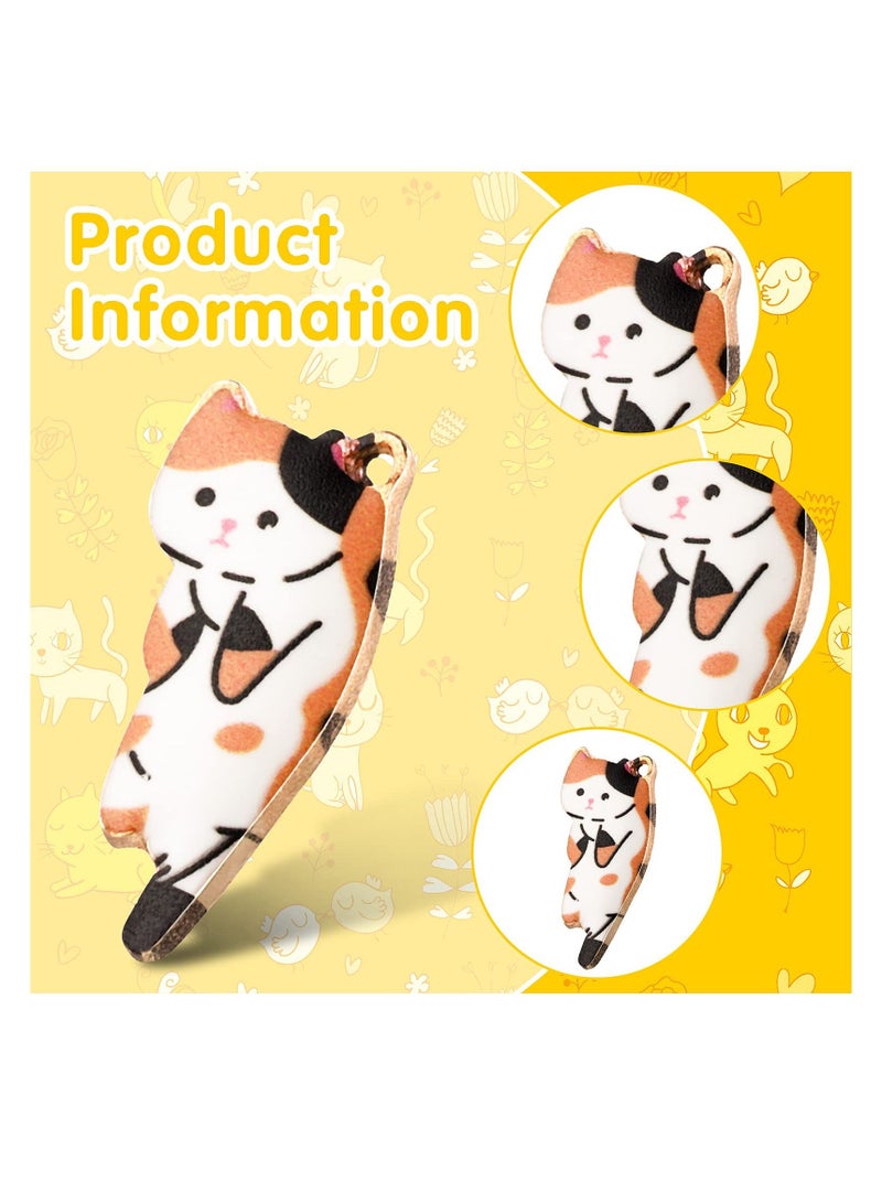 SYOSI Enamel Cat Charms for Jewelry Making 6 Styles Cute Cat Enamel Pendant Animal Charms for DIY Making Earring Necklace Bracelet Handicraft Supplies Alloy Accessories (42 Pieces) - Image 3